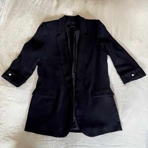 Zara Pearl Button Black Blazer